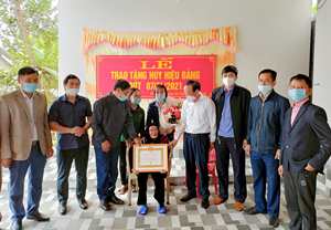 Trao Huy hiệu 75 năm tuổi Đảng cho 10 Đảng viên ở Hương Sơn